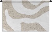 Wandkleed - Abstract - Terrazzo - Design - Beige - Wandtapijt - Wanddoek - Katoen - Wanddecoratie - 180x120 cm - Slaapkamer - Wandkleden - Muurkleed - Muurdecoratie - Tapestry