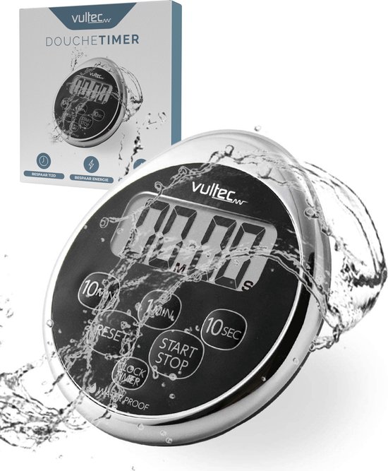Douchetimer - Digitale waterdichte timer - Douche klok - Showertimer - Kookwekker - Digitaal - IPX7