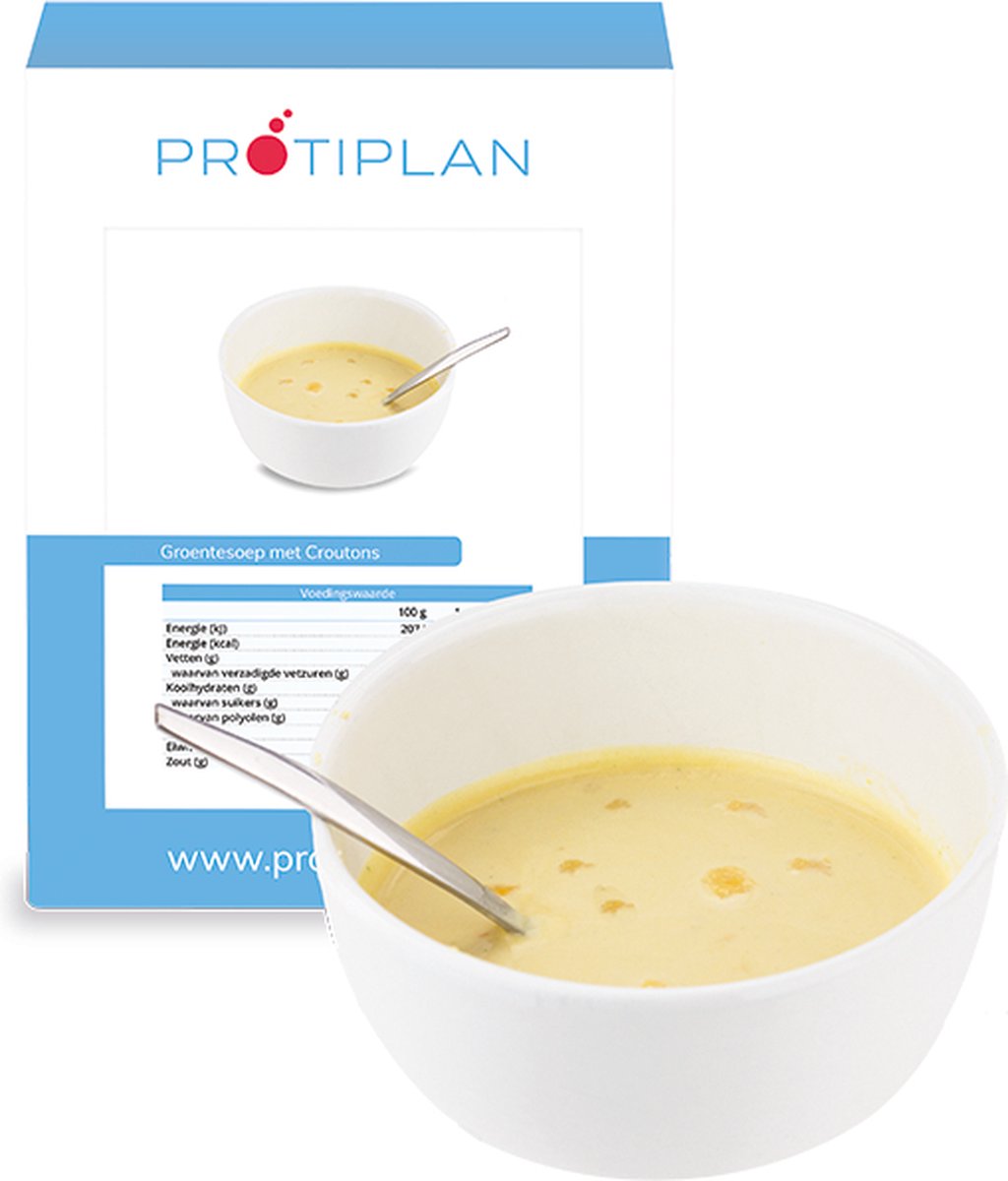 Goedkoopste Protiplan | Groentesoep met Croutons | 7 x 25 gram | Eiwitrijk | Afvallen met gezond en lekker eten!