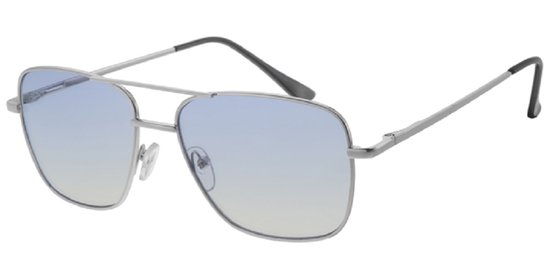 Trendy zonnebril modeljaar 2023 | Dames/Unisex/Heren | montuur zilver - lens oceaan blauw
