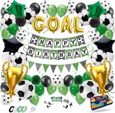 Fissaly Voetbal Decoratie Versiering – Jongens & Meisjes Kinderfeestje Verjaardag – Feest Pakket incl. Ballonnen