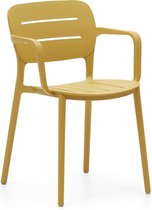 Kave Home - Chaise de jardin Morella en plastique couleur moutarde
