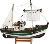 Items Vissersboot schaalmodel met veel details - Hout - 32 x 10 x 28 cm - Maritieme boten/schepen decoraties