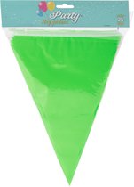 Party Vlaggenlijn - binnen/buiten - plastic - groen - 600 cm - 25 punt vlaggetjes