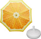 Parasol - Sinaasappel fruit - D160 cm - incl. draagtas - parasolvoet - 42 cm