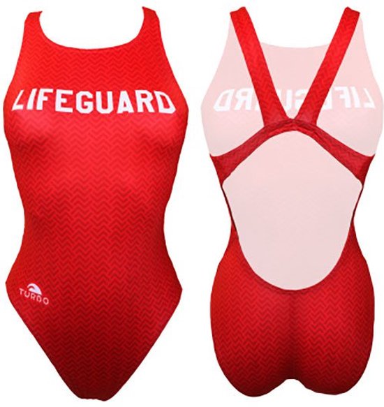 Turbo New Lifeguard Zwempak Rood 2XL Vrouw