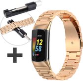 iMoshion Stalen bandje met Horlogeband inkorter Geschikt voor Fitbit Charge 5 / Charge 6 - Rosé Goud