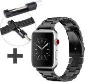 iMoshion Stalen bandje met Horlogeband inkorter Geschikt voor Apple Watch Series 1 / 2 / 3 / 4 / 5 / 6 / 7 / 8 / SE - 38 / 40 / 41 mm - Zwart