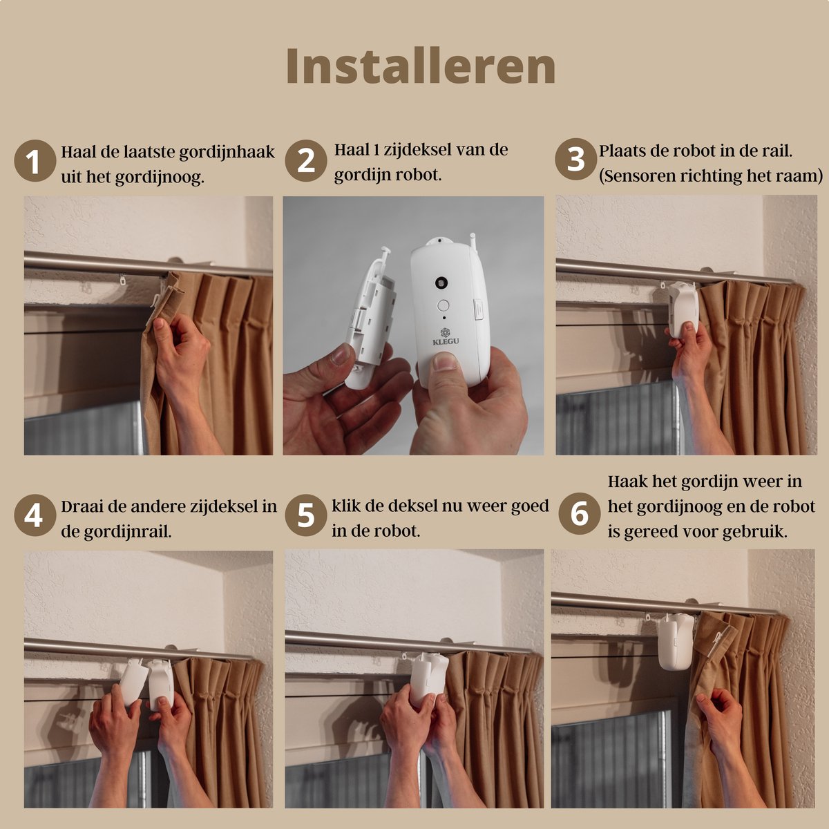 Klegu – Gordijn robot 2x – Curtain opener – Gordijnen openen - Wifi - Smart  home – U/I... | bol.com
