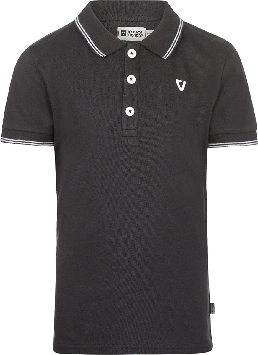No Way Monday - Jongens poloshirt - Antracite - Maat 98