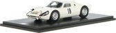 De 1:43 Diecast Modelscar van de Porsche 904 GTS #18 van de Rally des Routes Du Nord van 1966.De rijders waren J. Schlesser en A. Schlesser.De fabrikant van dit schaalmodel is Spark.Dit model is alleen online beschikbaar
