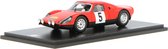 Het 1:43 Diecast model van de Porsche 908 GTS #5 van de Rally Routes Du Nord van 1967. De bestuurder was R. Dutoit . De fabrikant van het schaalmodel is Spark.Dit model is alleen online beschikbaar