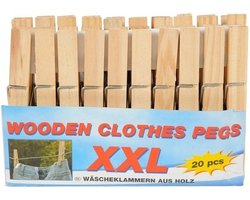 Houten wasknijpers - 80x stuks - voordelige knijpers / wasspelden - bamboe - was ophangen