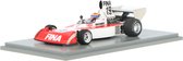 Het 1:43 Diecast-model van de Surtees TS16 #19 van de GP van Oostenrijk van 1974. De bestuurder was J.P. Jabouille. De fabrikant van het schaalmodel is Spark.Dit model is alleen online beschikbaar.