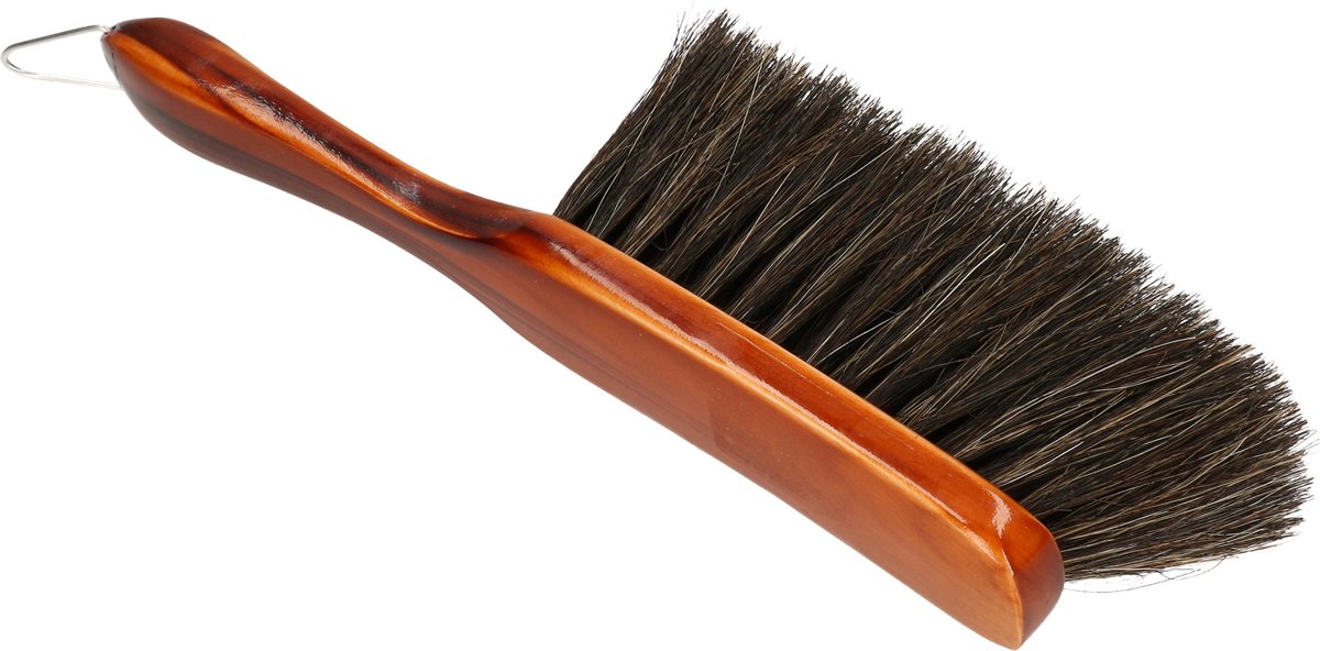 Pelle en métal rouge et étain/acajou peint avec rebord pour intérieur -  Brosse