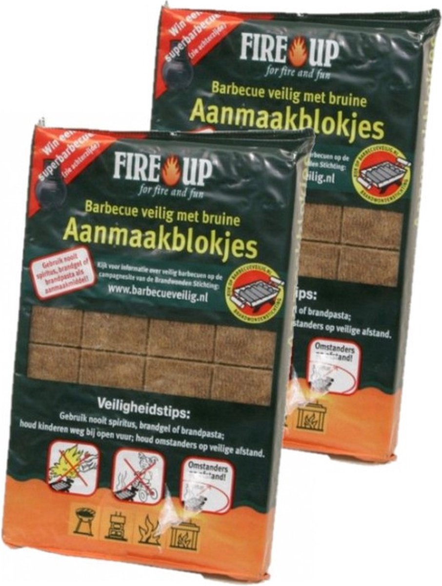 Fire-Up Barbecue aanmaakblokjes - 140x - reukloos - niet giftig - BBQ blokjes - kampvuur/vuurkorf