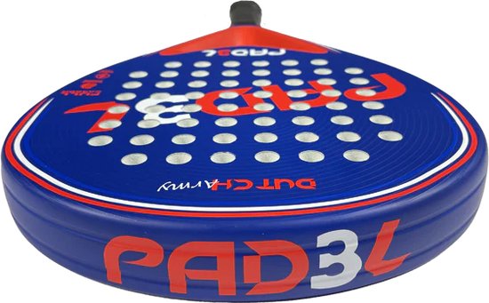 PAD3L [Padel racket] [Dutch Army] [Blauw/Rood] [3K carbon Frame] | bol