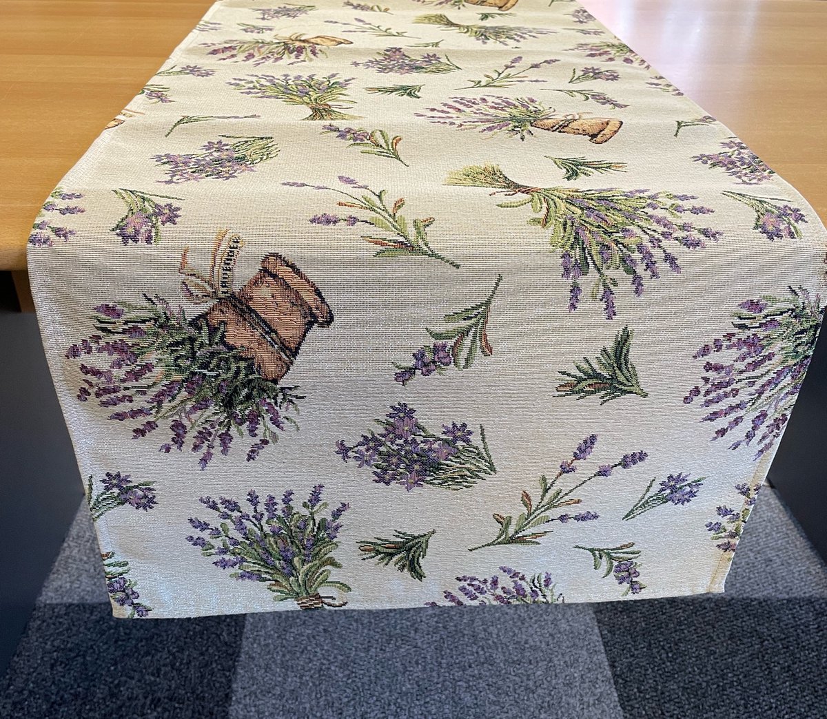 Tafelloper - gobelinstof - Lavendel - bloemen - 30 x 70 cm