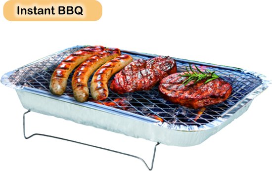 Wegwerpbarbecue 8 stuks - Instant BBQ met 600g Houtskool - Gebruiksklare Barbecue voor Camping, Park en Picknick van Merkloos — afbeelding 3