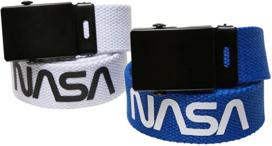 Mister Tee NASA - NASA 2-Pack Kinder Canvas riem - Blauw/Wit