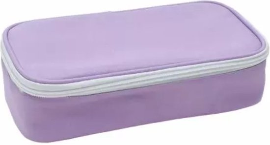 DXIA Pennenzak Meisjes, 3 Vakken Pennen Etui voor Jongens,Etui School Etui voor Kinderen, Etui Canvas met Rits,Pennenzak