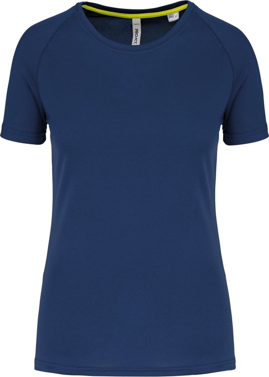 Gerecycled damessportshirt met ronde hals Sporty Navy - S