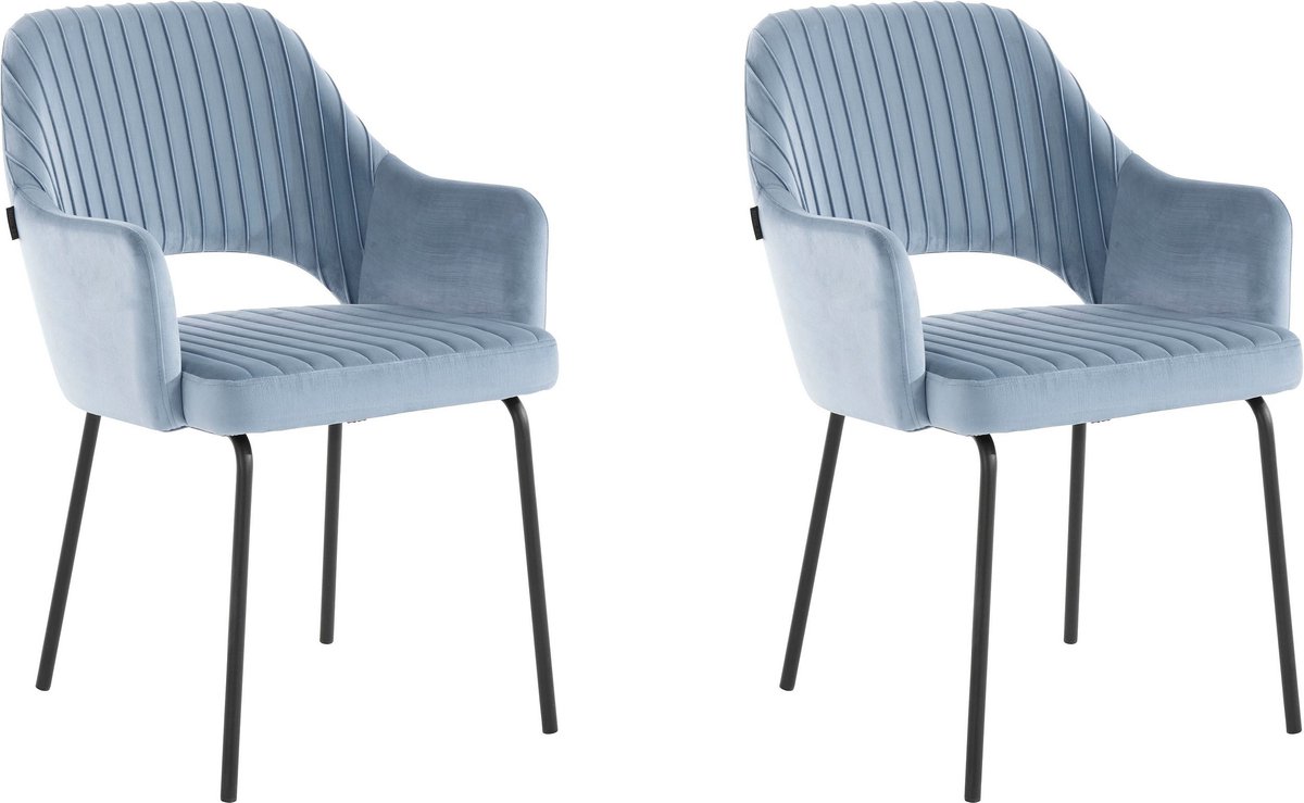 Britney-Eetkamerstoel - Set van 2 - Ijsblauw