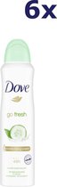 6x Dove Deospray - Go Fresh Komkommer 150 ml