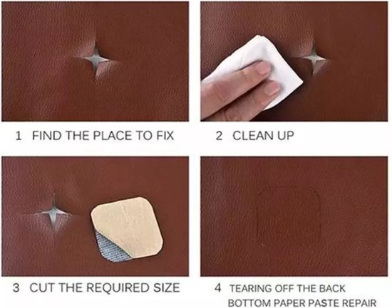 Zelfklevende lederen reparatiesticker - Self-adhesive leather repair ...