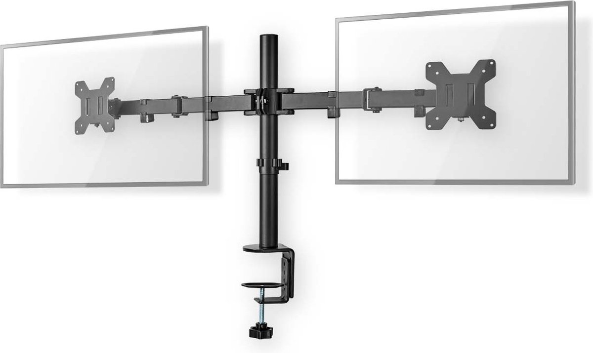 Nedis Monitorbeugel voor Bureaus - 2 Scherm(en) - 15 - 32 " - 75x75 / 100x100 - Draai- en Kantelbaar