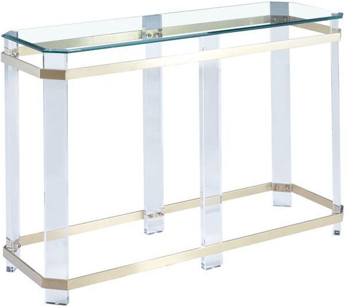 Linne Sidetable Clear Brush Gold 120CM