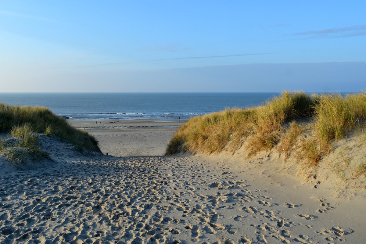 Texelphotos.nl - Foto afdruk als tuinposter – Texel Strandopgang - Duin - Strand - Zee - Wanddecoratie - Tuinposter - Natuur - Landschap - 90 x 60 cm.