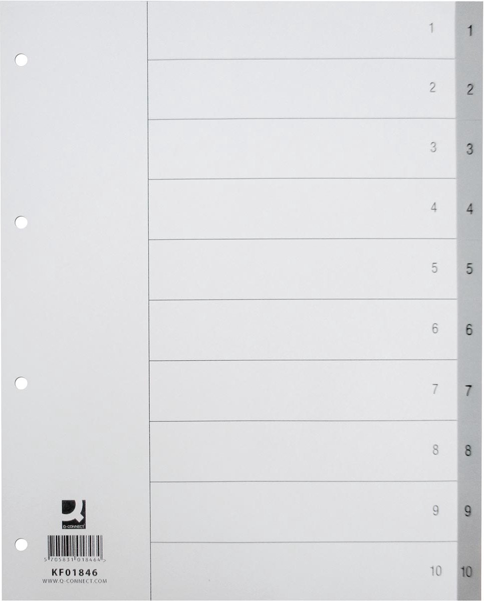 Ready Index Tabbladen gekleurde en genummerde tabs