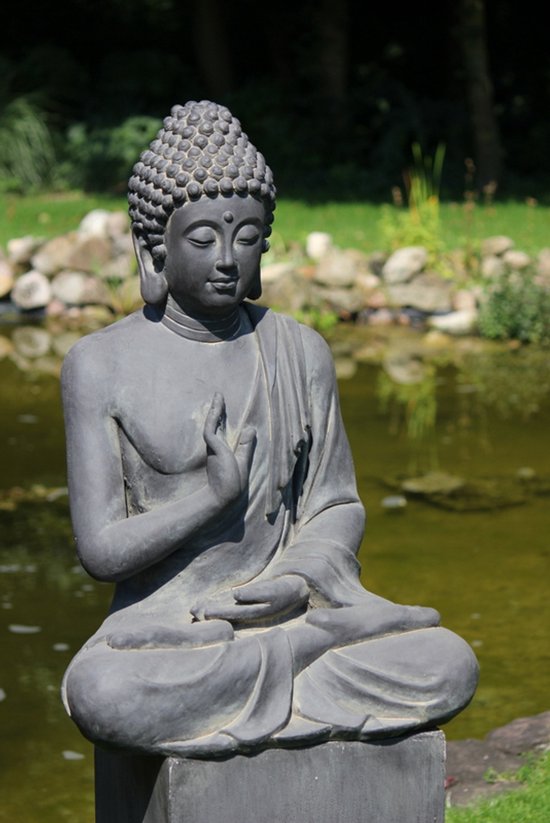 Stone-Lite Deco Garden statue Bouddha noir 817XL