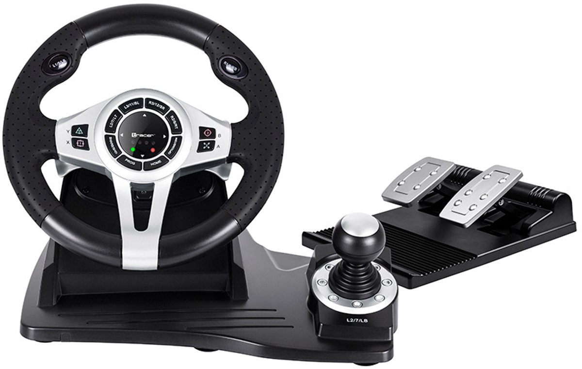 Tracer TRAJOY46524 game controller Zwart Stuurwiel + pedalen geschikt voor PlayStation 4, Playstation 3