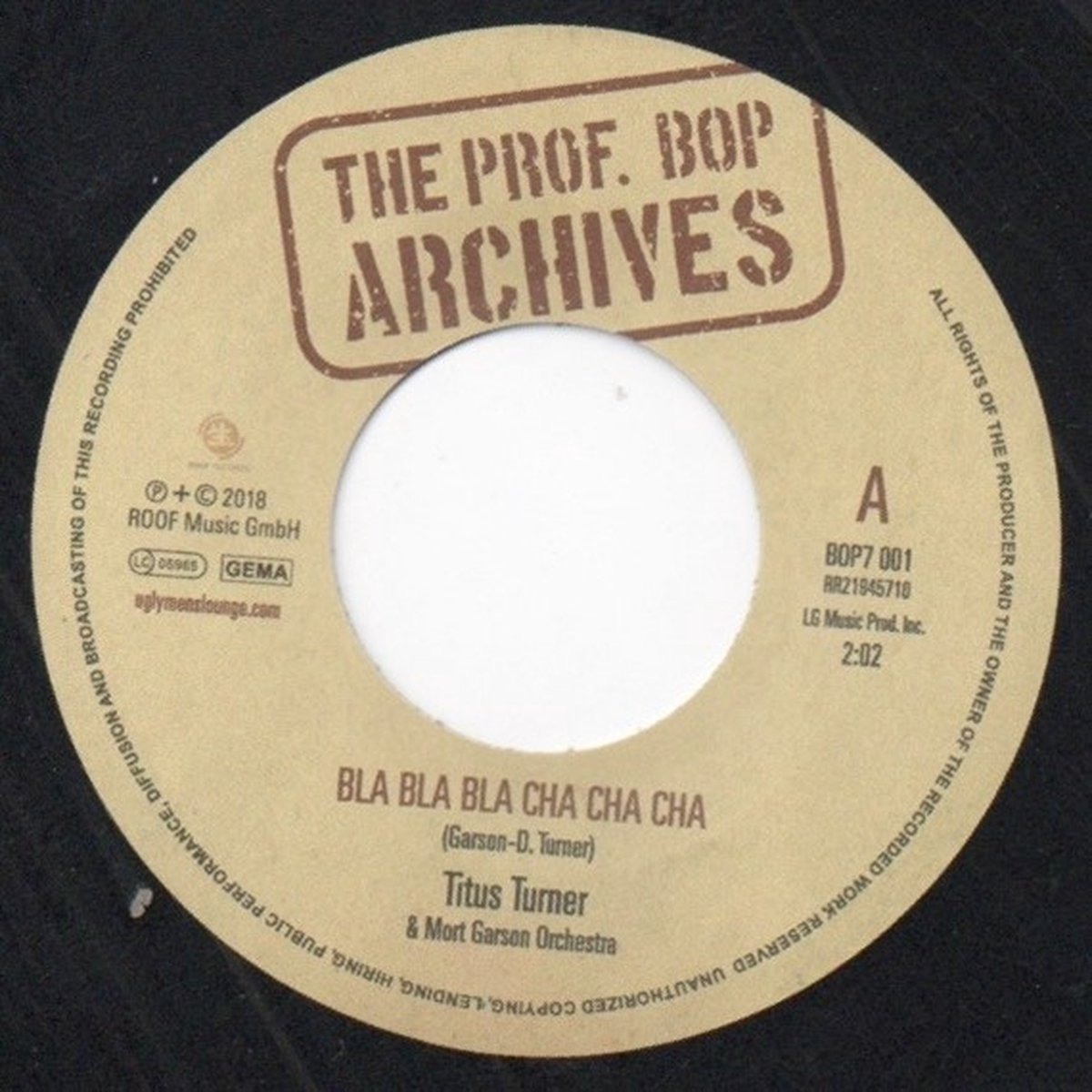 Titus Turner & Billy Ford & His Combo - Bla Bla Bla Cha Cha Cha (7" Single)