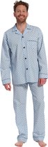 Robson Heren pyjama katoen knoopsluiting - 501 - 66 - Blauw