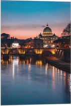 Vlag - Romeinse Brug in Rome met Zonsondergang - 40x60 cm Foto op Polyester Vlag