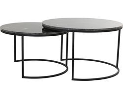 Light & Living - Salontafel ALFIO - Ø75x45.5cm - Bruin - Set van 2