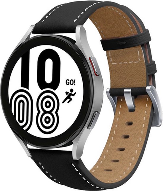 By Qubix Garmin Forerunner 55 / 245 / 645 - Bracelet Cuir Premium - Zwart