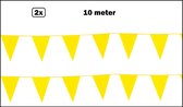 2x Vlaggenlijn geel 10 meter - vlaglijn festival feest party verjaardag thema feest kleur