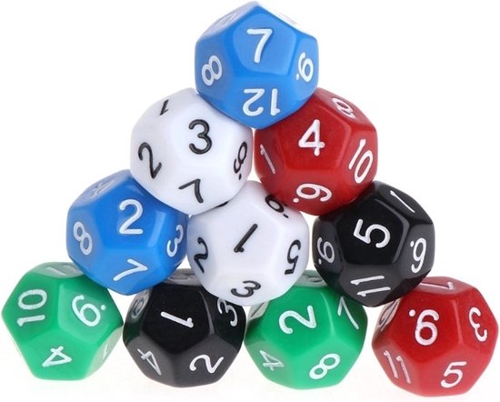 Thumbnail van een extra afbeelding van het spel 12-kantige dobbelstenen (SET van 10 st.)