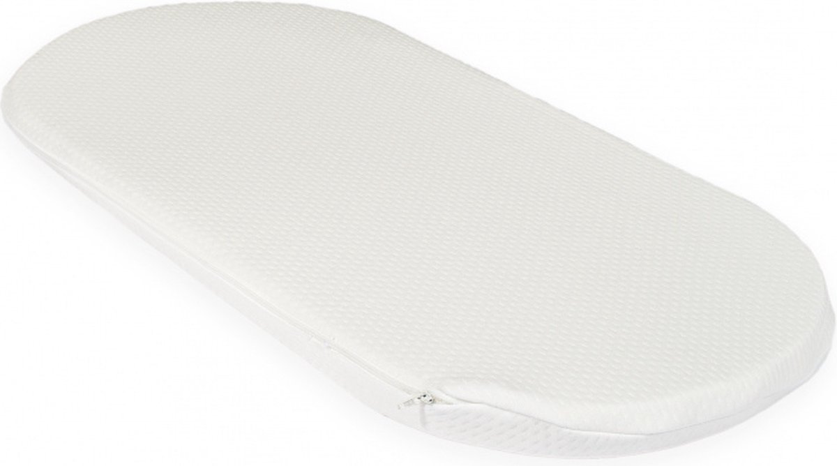 ABZ Products ABZ Matras Wieg/Reiswieg - Ovaal - 78 x 35 x 4 cm Wit