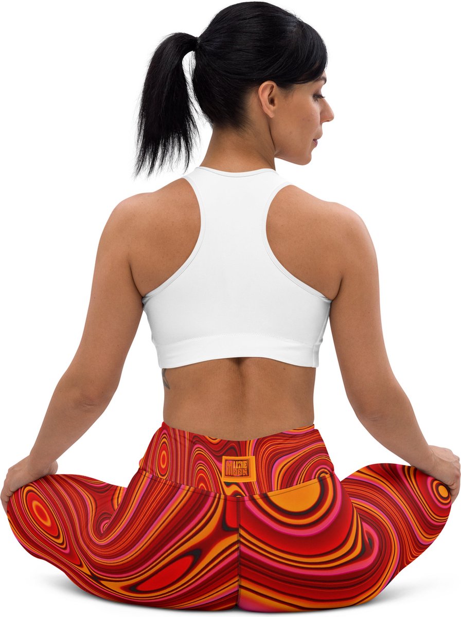 II THE MOON Yoga Legging dames top kwaliteit, wordt per bestelling geprint, gesneden en handgenaaid met unieke originele print ontworpen door MOON