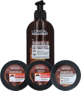 L'Oréal Men Expert BarberClub Set - Styling Cream-Defining Fiber-Sculpting Paste-Shampoo - 75-75-75-200 ml