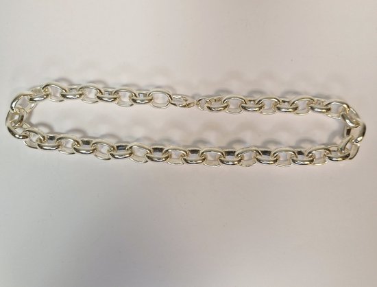 Zilveren ketting - dames collier - ovaal jasseron - massieve ketting - uitverkoop Juwelier Verlinden St. Hubert – van €695,= voor €495,=