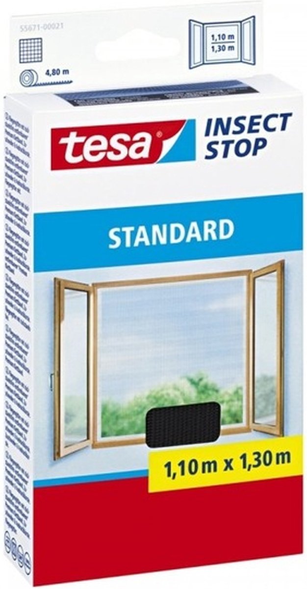 Tesa Raamhor - 2x stuks - 1,3 x 1,1 meter - opzet hor - hordoeken met klittenband