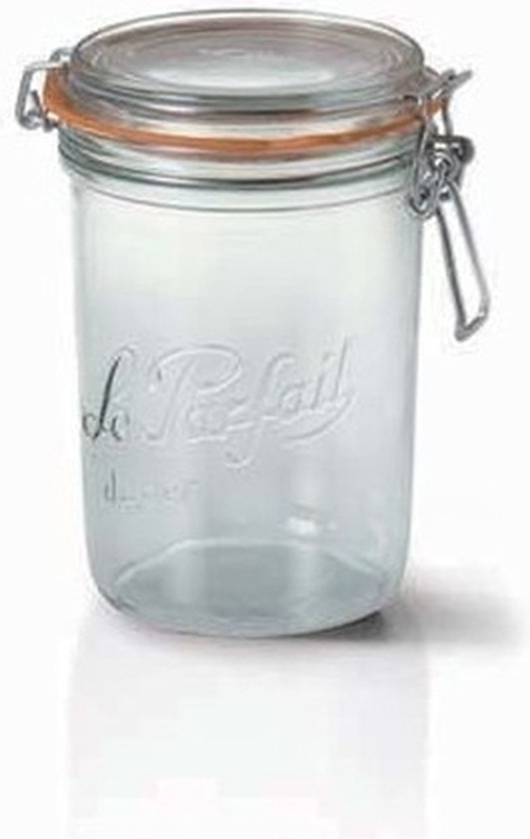 Le Parfait Voorraad/weckpot - 3x - glas - transparant - 17,5 x 10 cm - 1 L