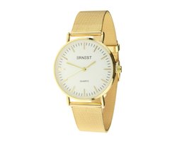 foto van Horloge Rond Goud - Ernest - Inclusief Batterij - Dames