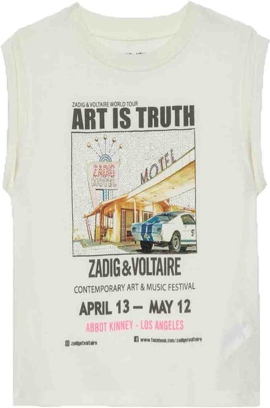 Zadig & Voltaire - T-Shirt - Ivoor - Maat 152